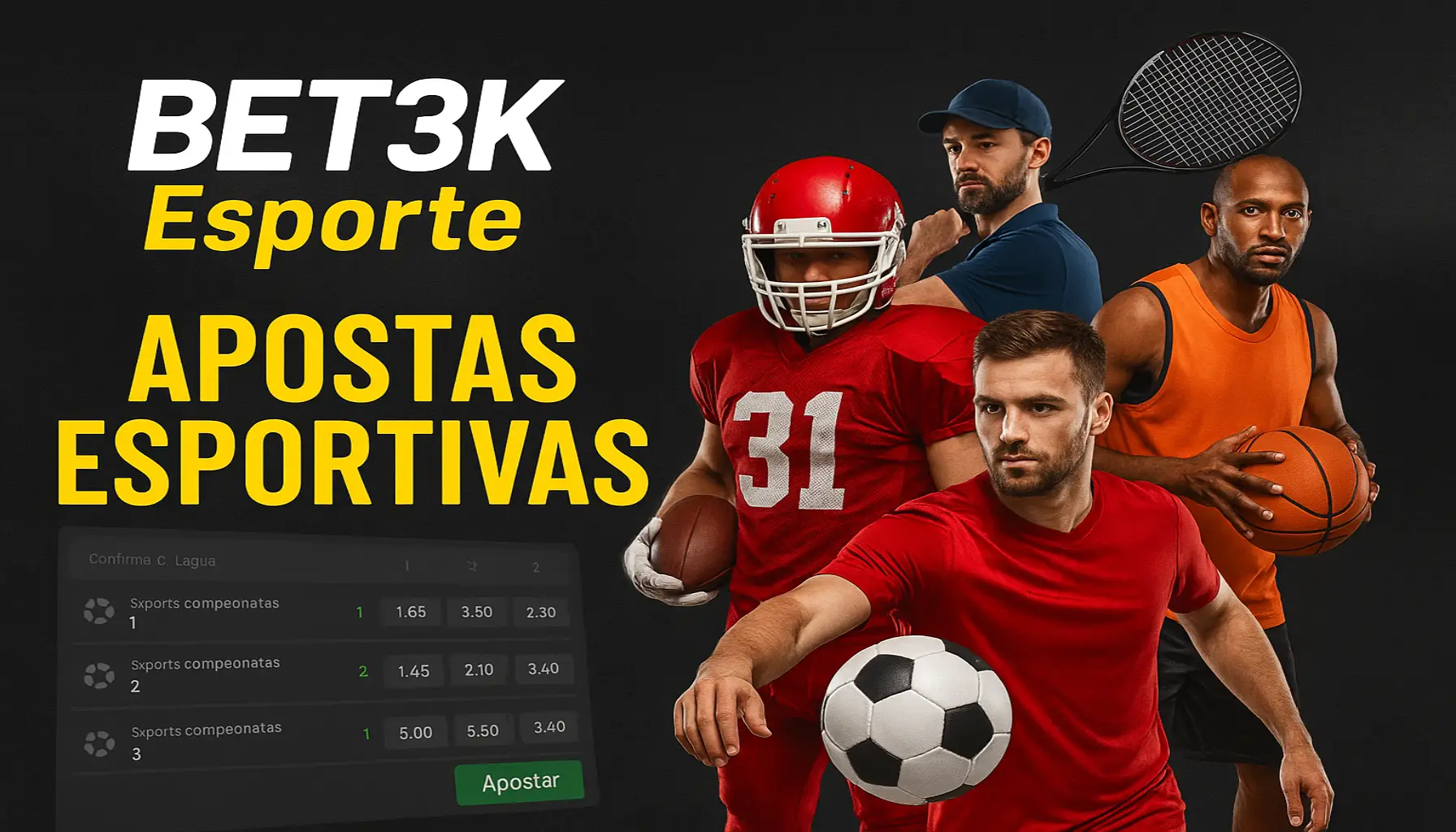 Aposte em apostas esportivas no cassino online BET3K